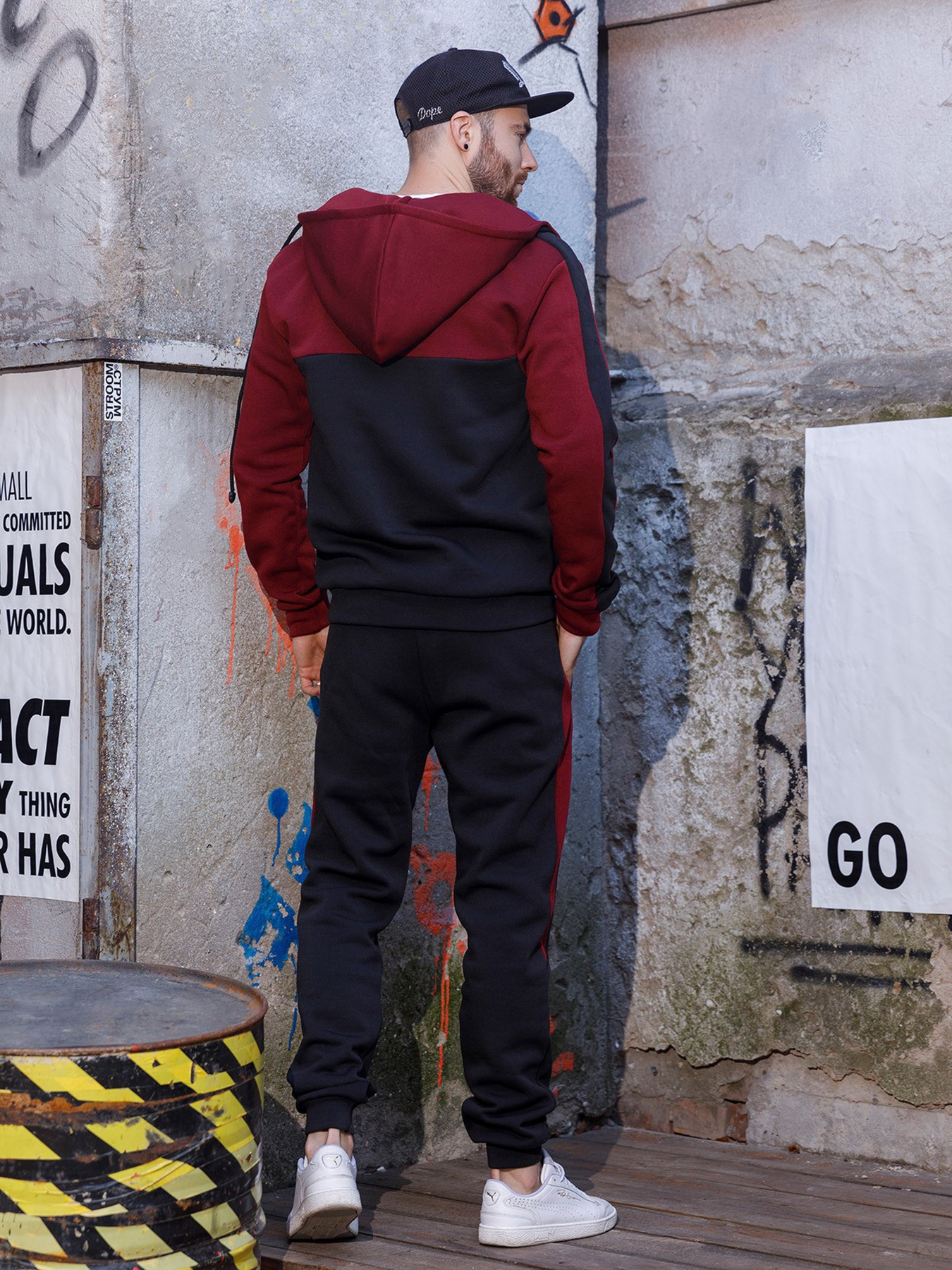 Спортивний костюм ISSA Plus модель GN-442_blackburgundy Фото