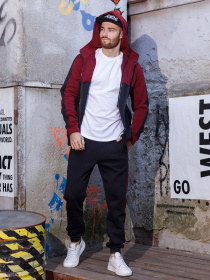 Спортивний костюм ISSA Plus модель GN-442_blackburgundy Фото