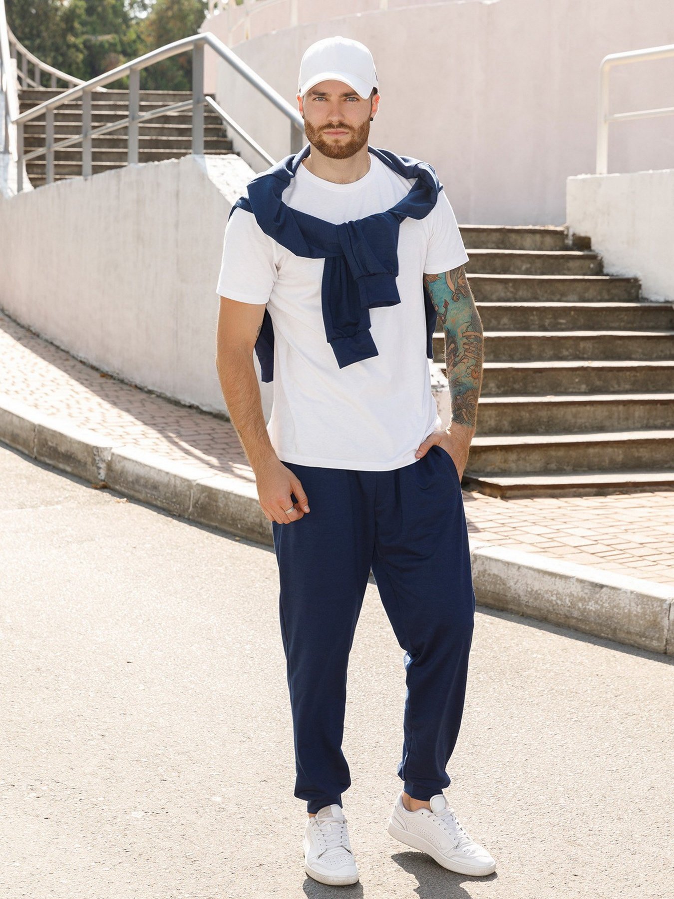 Спортивный костюм ISSA Plus модель GN-411_darkblue Фото