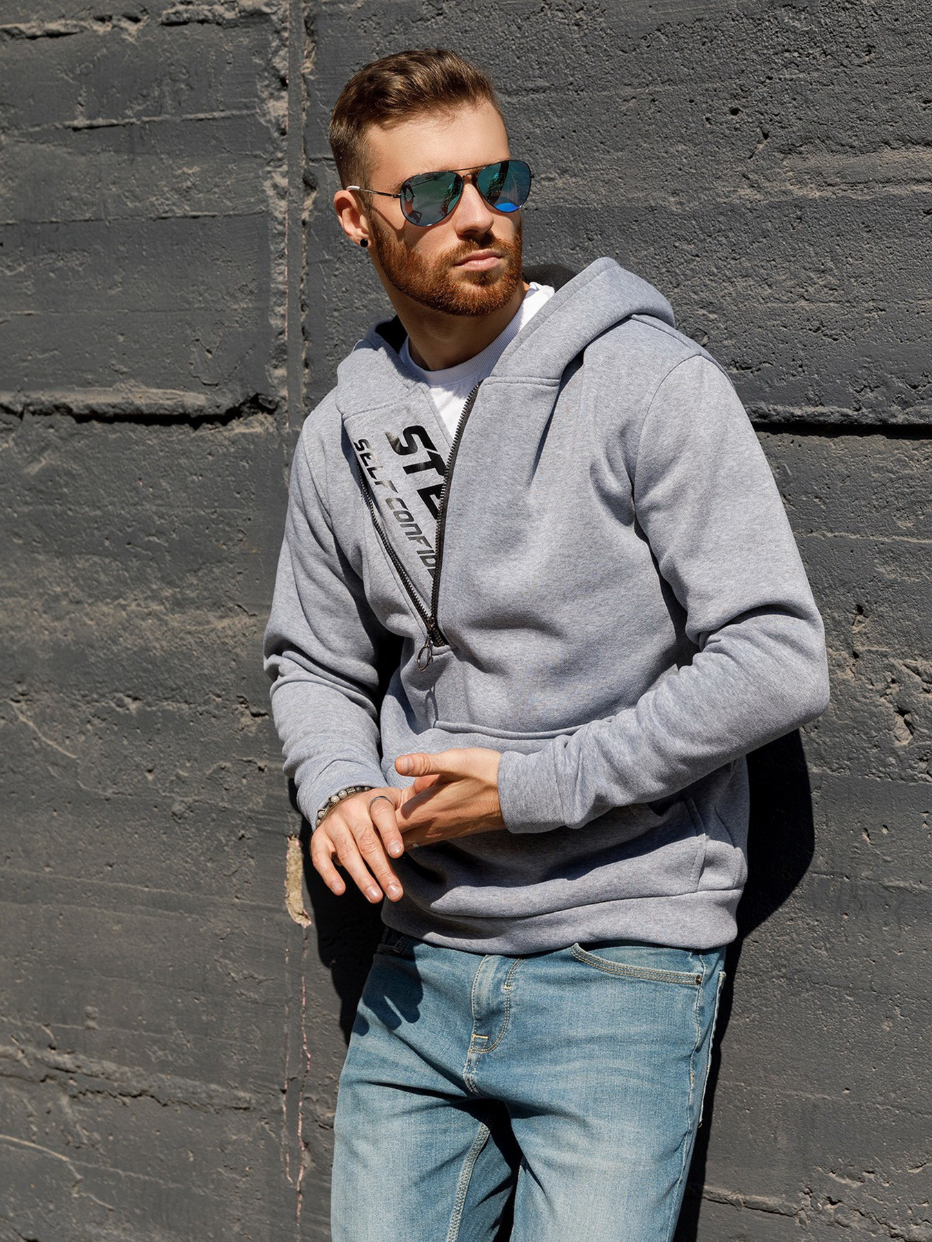 Кофта ISSA Plus модель GN-447_lightgray Фото