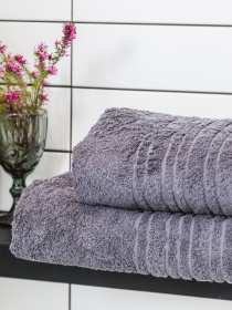 Рушник махровий з бортом високої щільності Antracite Premium Ecotton модель 22619 Фото