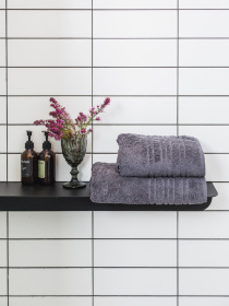 Рушник махровий з бортом високої щільності Antracite Premium Ecotton модель 22619 Фото