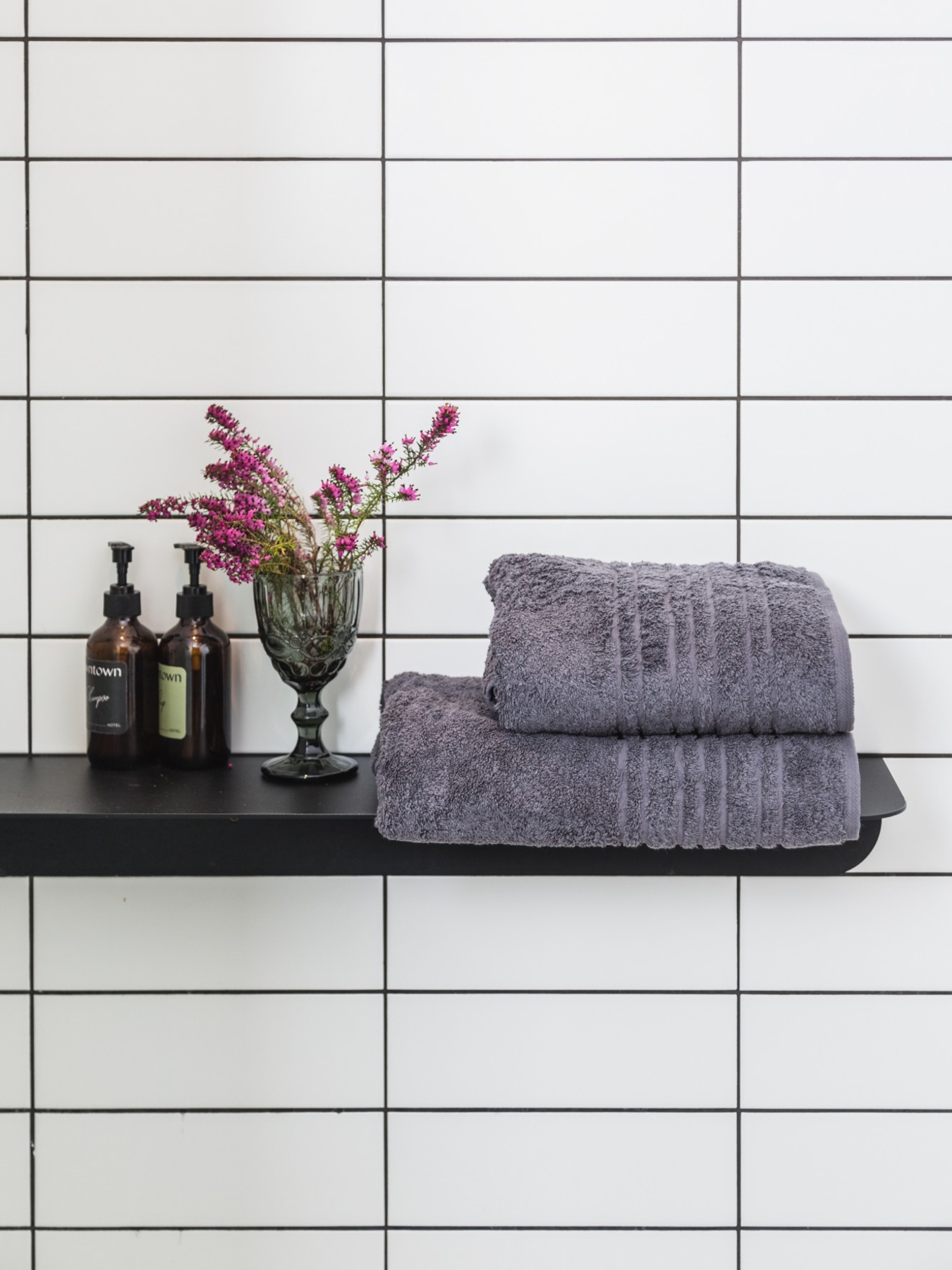 Рушник махровий з бортом високої щільності Antracite Premium Ecotton модель 22619 Фото