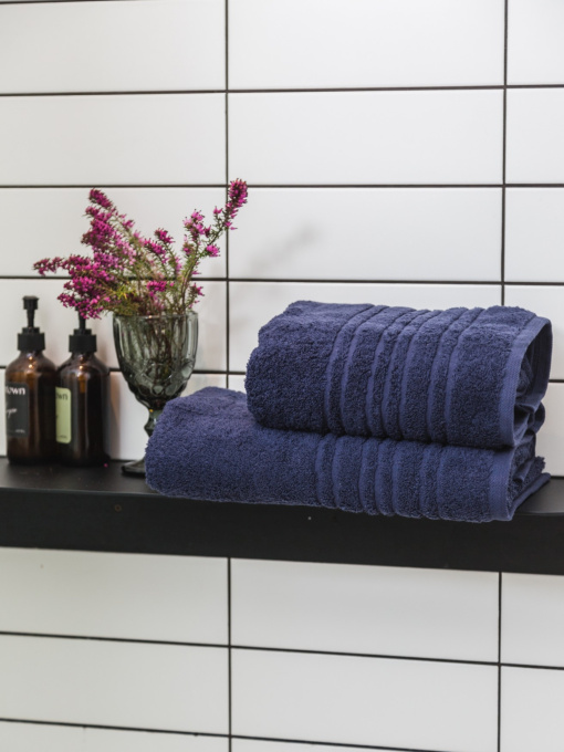 Полотенце махровое с бортом высокой плотности Navy Blue Ecotton модель 22622 Фото