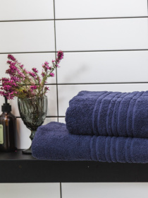 Полотенце махровое с бортом высокой плотности Navy Blue Ecotton модель 22622 Фото