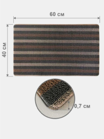 Дверной коврик  с петлевой щетиной для внутреннего и наружного входа - Коричневая полоска Lovely Svi  модель 61022 Фото