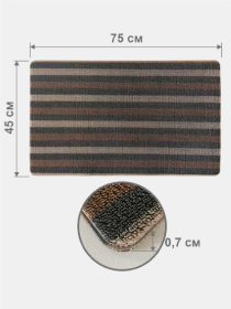 Дверной коврик с петлевой щетиной для внутреннего и наружного входа - Коричневая полоска Lovely Svi  модель 121022 Фото
