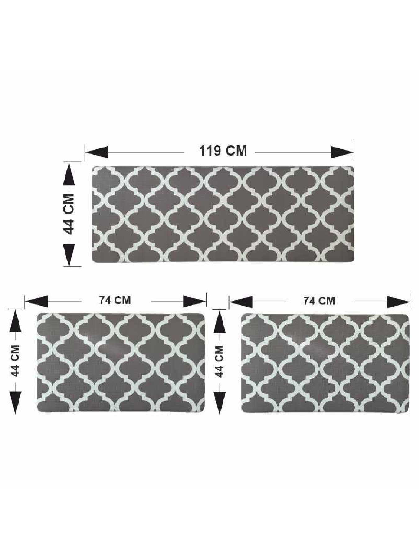 Набор коврики кухонные 3 шт. Серый Lovely Svi  модель 190363 Фото