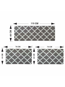 Набор коврики кухонные 3 шт. Серый Lovely Svi  модель 190363 Фото