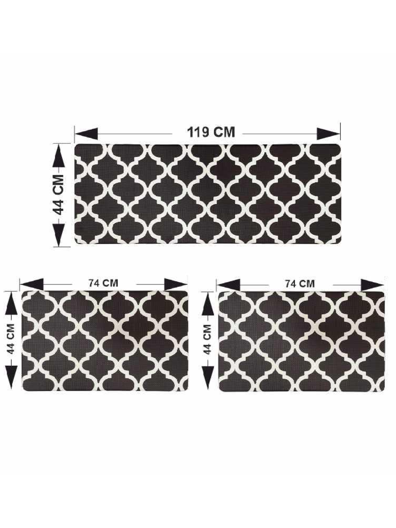 Набор коврики кухонные 3 шт Чорний Lovely Svi  модель 190353 Фото