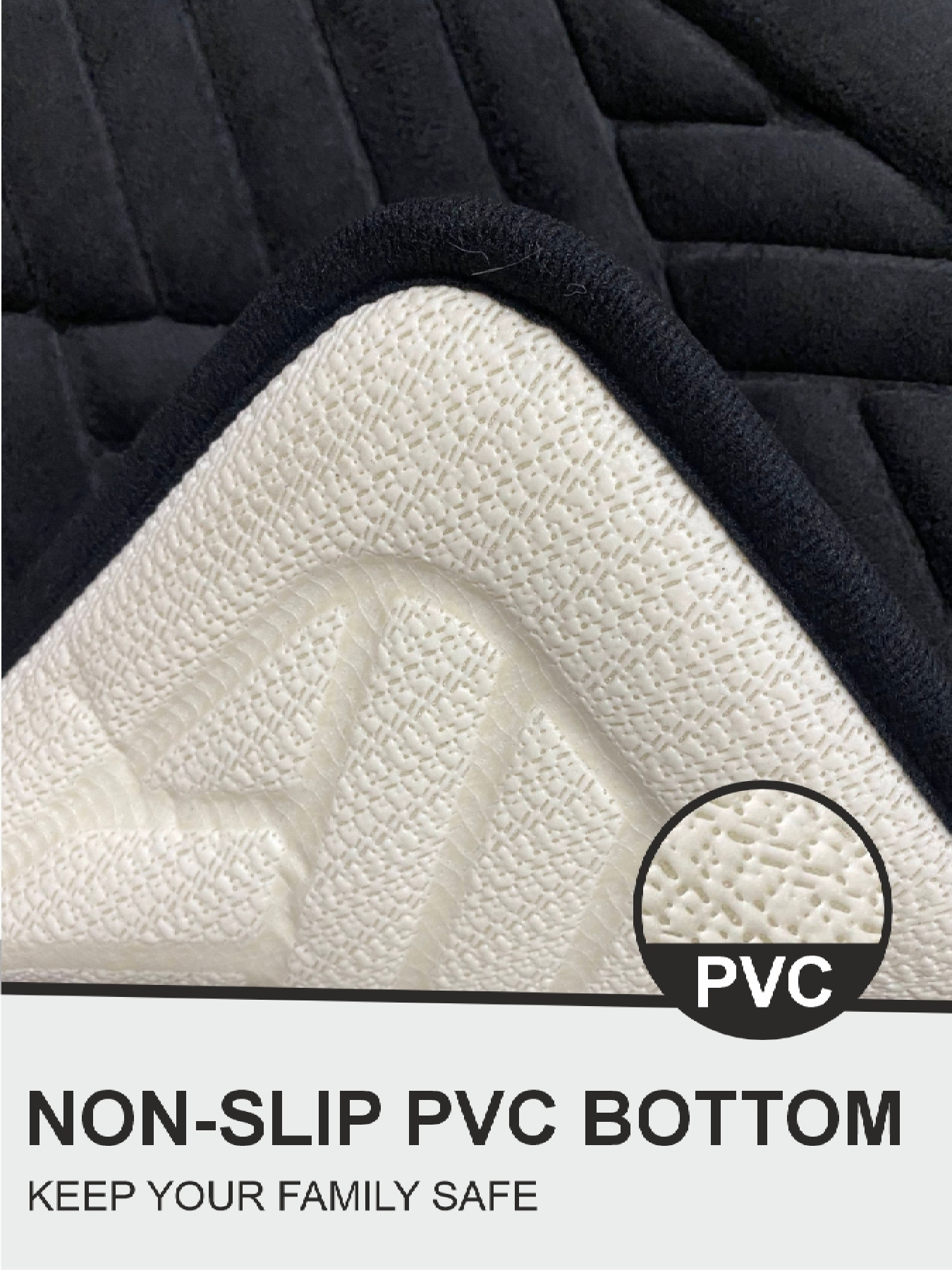 Килимок для ванної і туалету м’який, абсорбуючий, нековзний Чорний Lovely Svi  модель 2565002 Фото