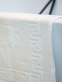 Килимок махровий для ніг білий з тисненням Ніжки White Ecotton модель 24690 Фото