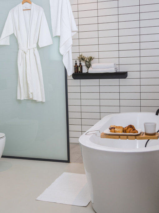 Коврик махровый для ног белый White высокой плотности Ecotton модель 20323 Фото