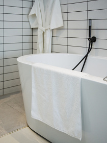 Коврик махровый для ног белый White высокой плотности Ecotton модель 20323 Фото