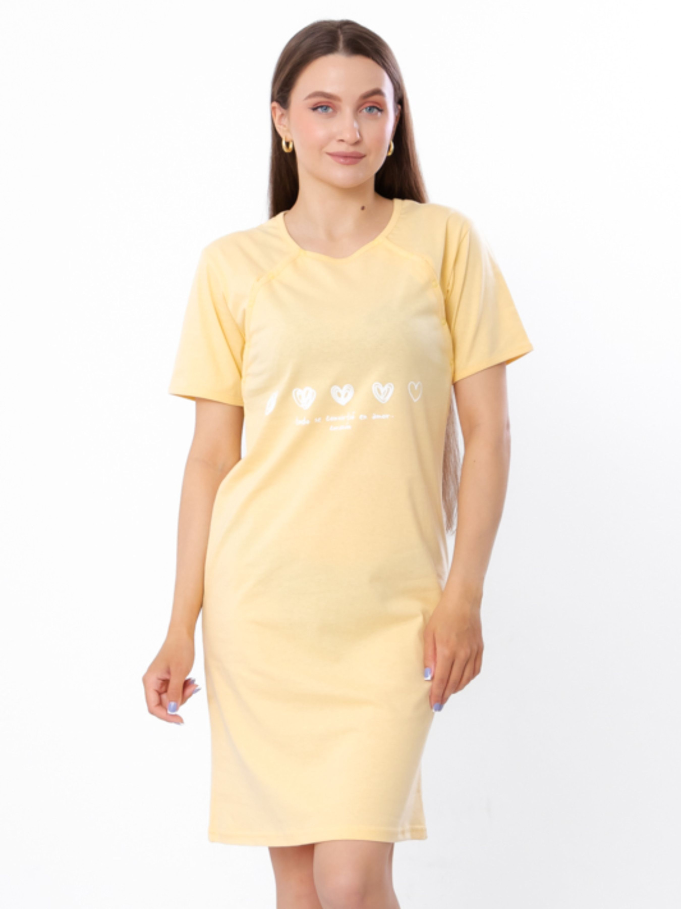 Нічна сорочка Носи своє модель 8594-001-33-svtlo-psochnij-serdechka Фото