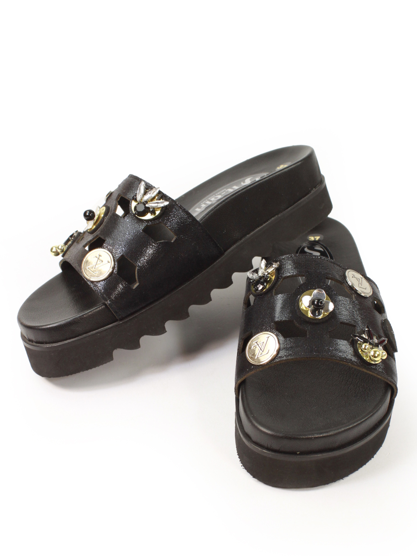 Шлепанцы It-girl модель 1722-Black Фото