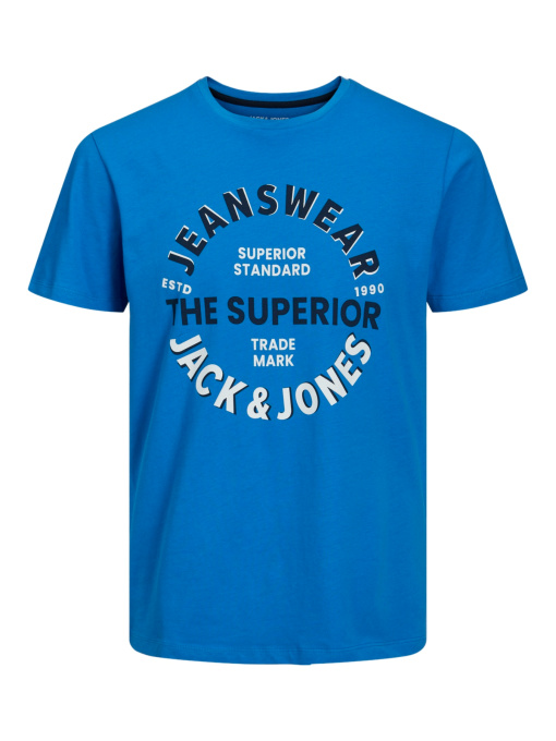 Футболкалар мен поло жейделер JACK & JONES үлгі 12222339_FrenchBlue Фото