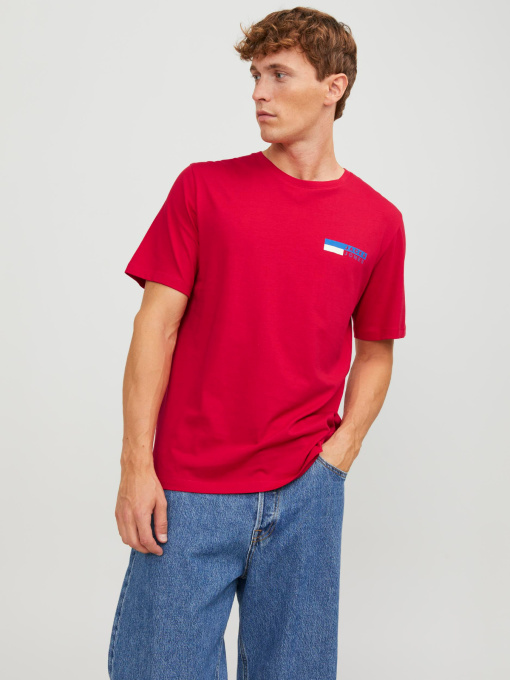 Футболкалар мен поло жейделер JACK & JONES үлгі 12233999_TrueRed Фото