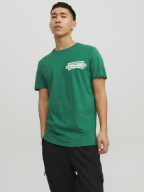 Футболкалар мен поло жейделер JACK & JONES үлгі 12235249_VerdantGreen Фото