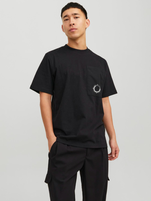 Футболкалар мен поло жейделер JACK & JONES үлгі 12235293_Black Фото