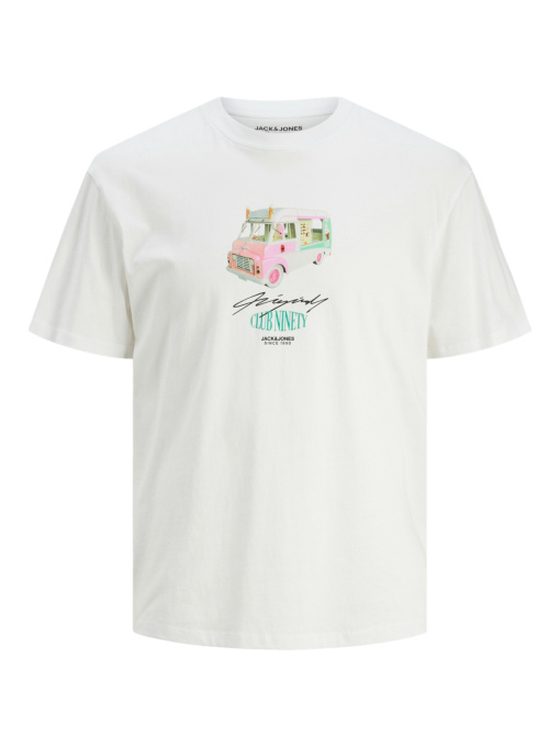 Футболкалар мен поло жейделер JACK & JONES үлгі 12243534_BrightWhiteICETRUCK Фото