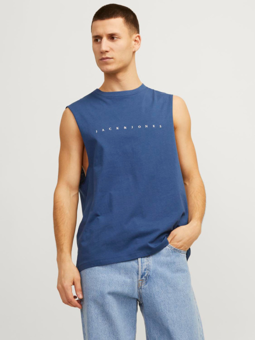 Футболкалар мен поло жейделер JACK & JONES үлгі 12249131_Ensignblue Фото