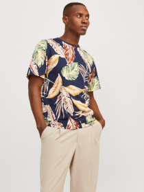 Футболкалар мен поло жейделер JACK & JONES үлгі 12249329_NavyBlazer Фото
