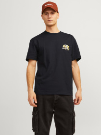 Футболкалар мен поло жейделер JACK & JONES үлгі 12256540_Black Фото