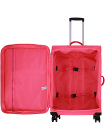 Чемодан тканевой 4х - колесный Bagland Валенсия 83 л. Ярко - малиноваый модель 003796627 Фото