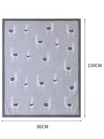 Плед Дитячий Бавовна  В'язаний Сірий Лама Lovely Svi  модель 78136361 Фото