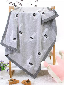 Плед Дитячий Бавовна  В'язаний Сірий Лама Lovely Svi  модель 78136361 Фото