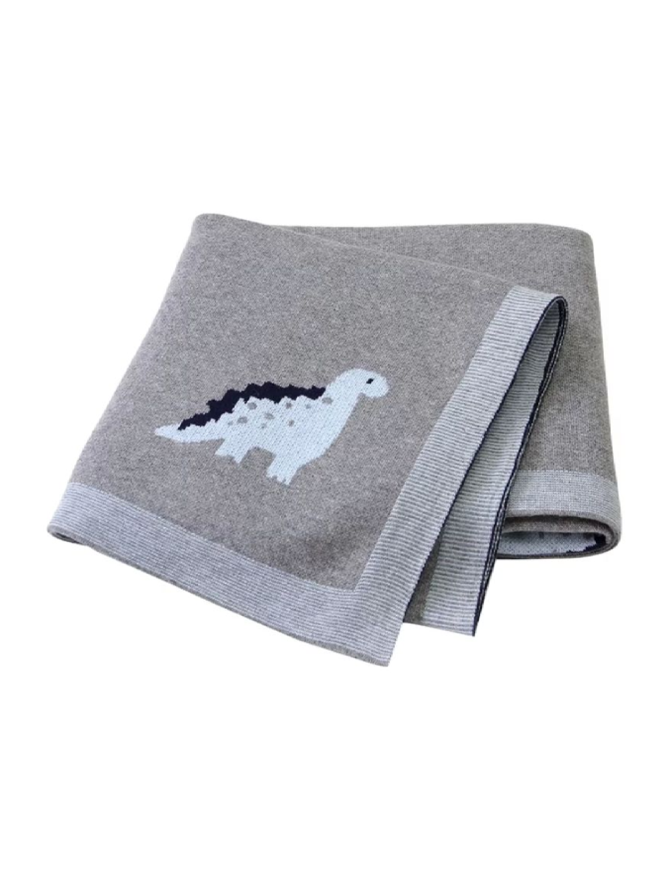 Плед Детский Хлопок Вязаный Серый Динозаврики Lovely Svi  модель 101376379 Фото