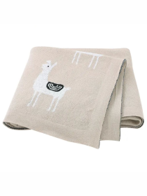 Лама Плед Дитячий Бавовна В'язаний Бежевий Лама Lovely Svi  модель 101380571 Фото