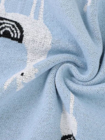 Плед Детский Хлопок Вязаный Голубой Лама Lovely Svi  модель 101380673 Фото