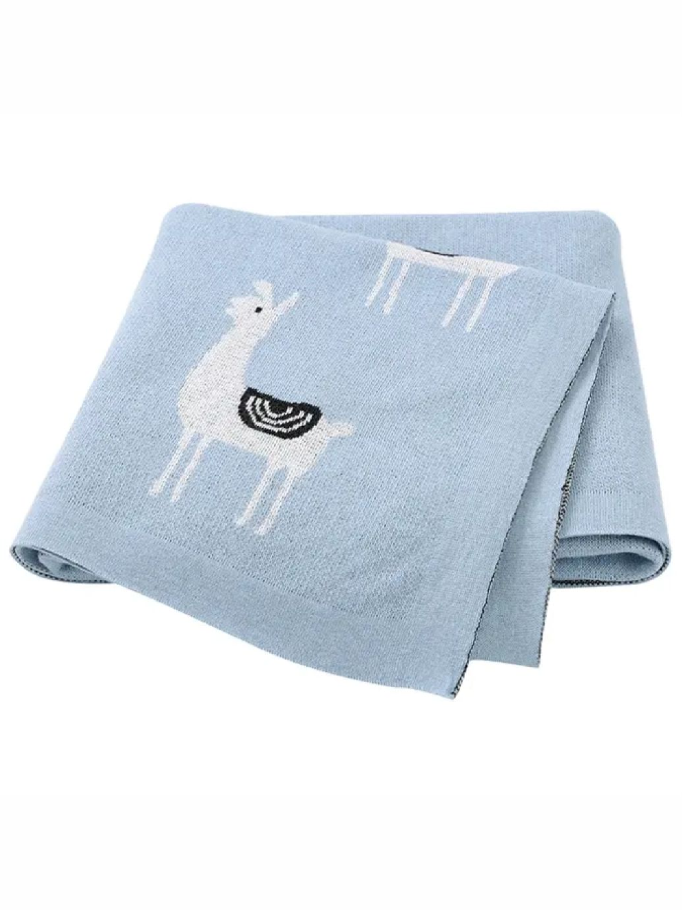 Плед Дитячий Бавовна В'язаний Блакитний Лама Lovely Svi модель 101380673 Плед Дитячий Бавовна В'язаний Блакитний Лама Lovely Svi модель 101380673 Фото