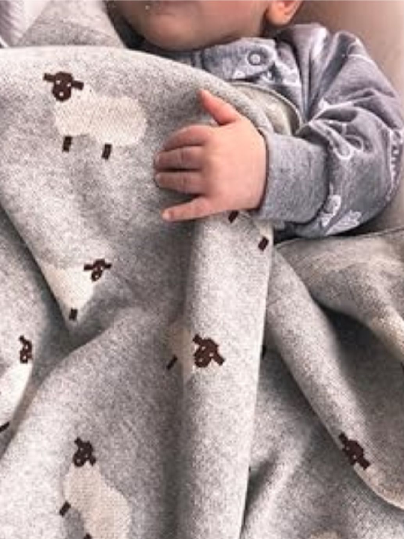 Плед Детский  Хлопок Вязаный Серый Овцы Lovely Svi  модель 101380729 Фото