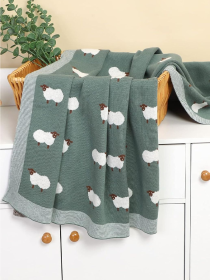 Плед Детский Хлопок Вязаный Зеленый  Овцы Lovely Svi  модель 101380896 Фото