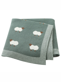 Плед  Дитячий Бавовна В'язаний Зелений Вівці Lovely Svi  модель 101380896 Фото