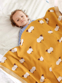 Плед Детский Хлопок  Вязаный Желтый Овцы Lovely Svi  модель 101380919 Фото