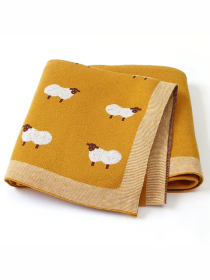 Плед Детский Хлопок  Вязаный Желтый Овцы Lovely Svi  модель 101380919 Фото