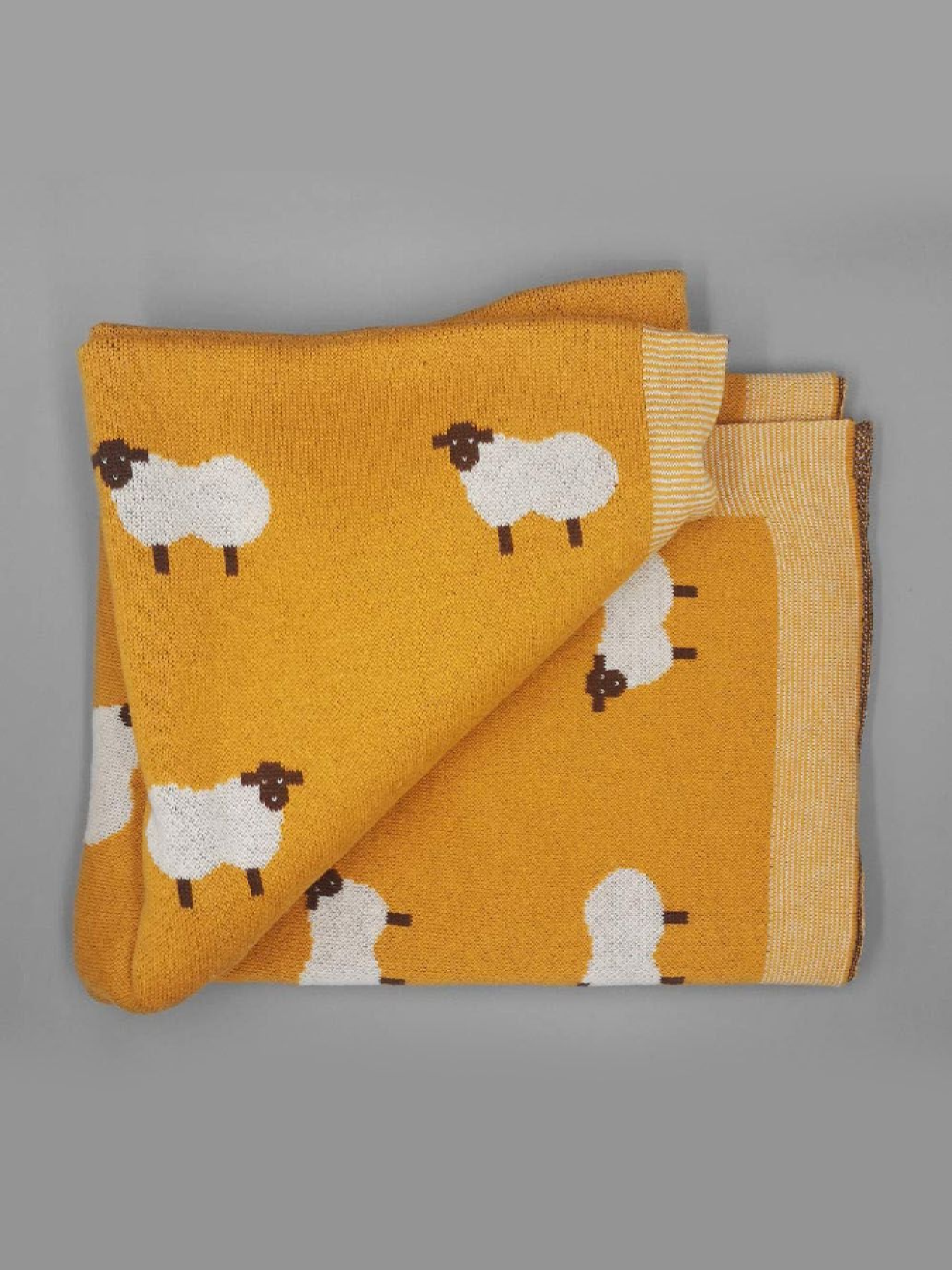 Плед Дитячий Бавовна В'язаний Жовтий Вівці Lovely Svi  модель 101380919 Фото