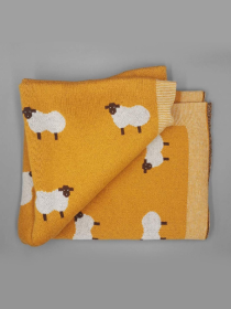 Плед Дитячий Бавовна В'язаний Жовтий Вівці Lovely Svi  модель 101380919 Фото