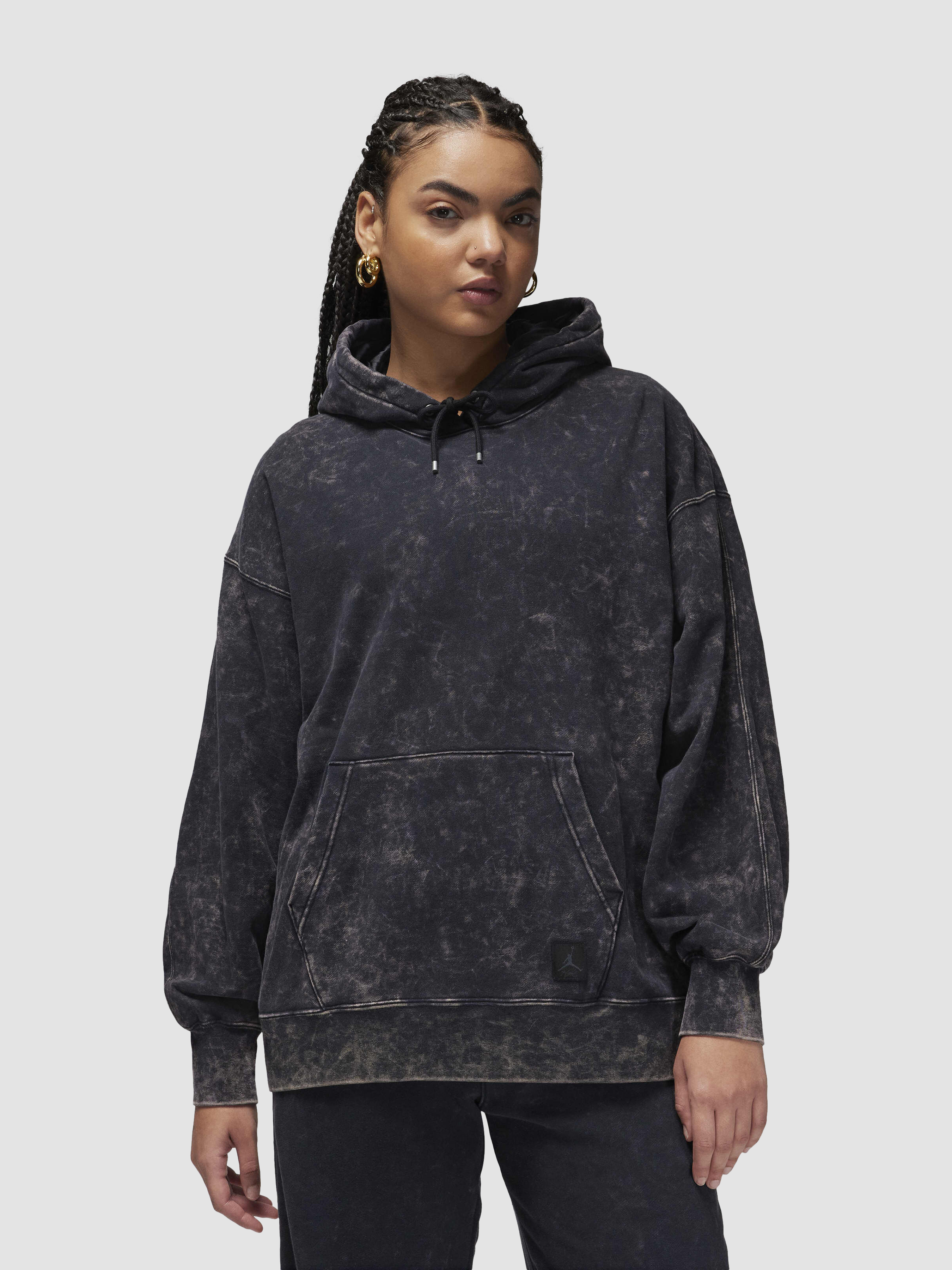 Бавовняне Жіноче Худі Jordan Flight Fleece (FN5738-010) колір графіт