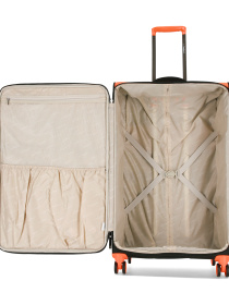 Чемодан тканевой 4х - колесный Bagland Stella L 77 л. Черно - оранжевый модель 00442028 Фото