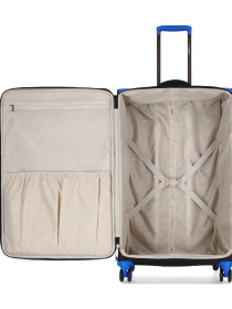 Чемодан тканевой 4х - колесный Bagland Stella L 77 л. Черно - синий модель 00442028 Фото