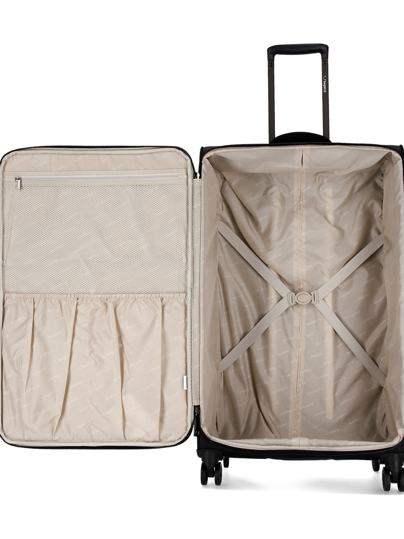 Валіза тканинна 4х - колісна Bagland Stella L 77 л. Чорний модель 00442028 Фото