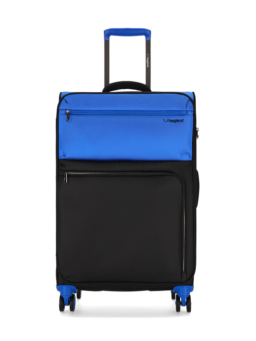 Валіза тканинна 4х - колісна Bagland Stella М 57 л. Чорно - синій модель 00442024 Фото