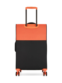 Чемодан тканевой 4х - колесный Bagland Stella М 57 л. Черно - оранжевый модель 00442024 Фото