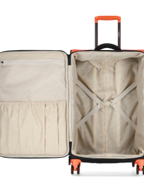 Чемодан тканевой 4х - колесный Bagland Stella М 57 л. Черно - оранжевый модель 00442024 Фото