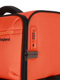 Чемодан тканевой 4х - колесный Bagland Stella М 57 л. Черно - оранжевый модель 00442024 Фото